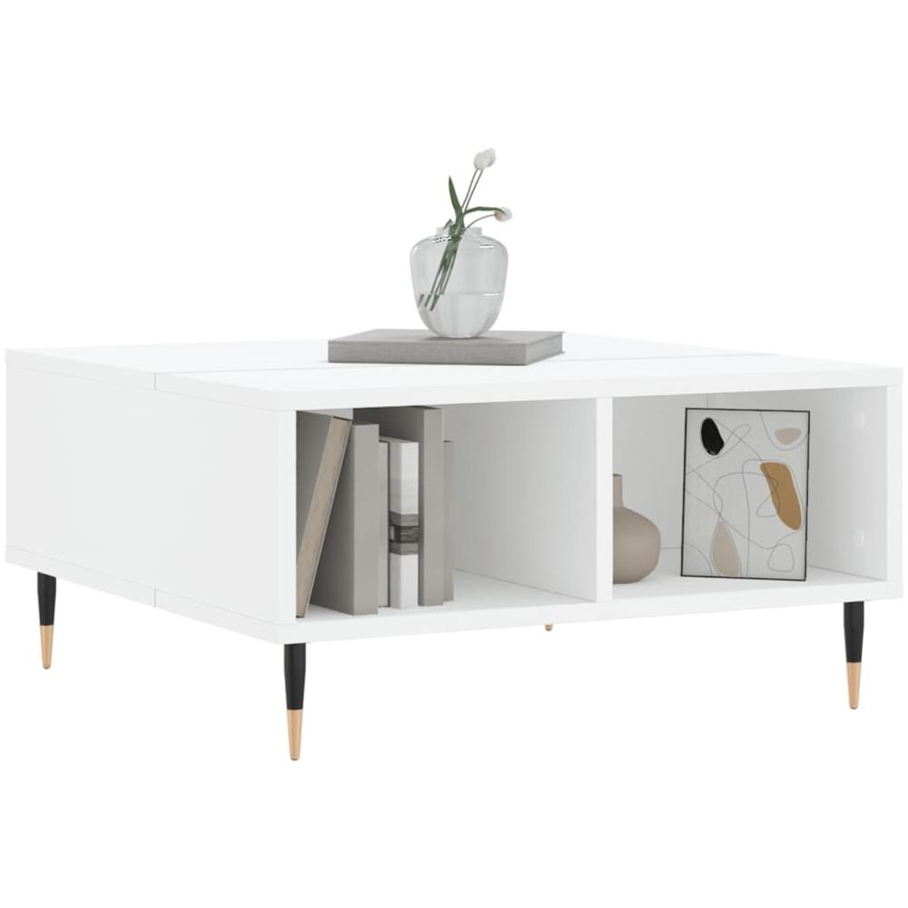 Tavolino Da Salotto Bianco 60x60x30 Cm In Legno Multistrato - Foto 3