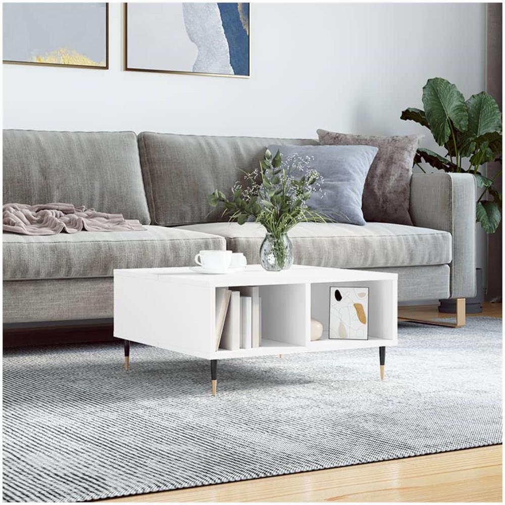 Tavolino Da Salotto Bianco 60x60x30 Cm In Legno Multistrato - Foto 1