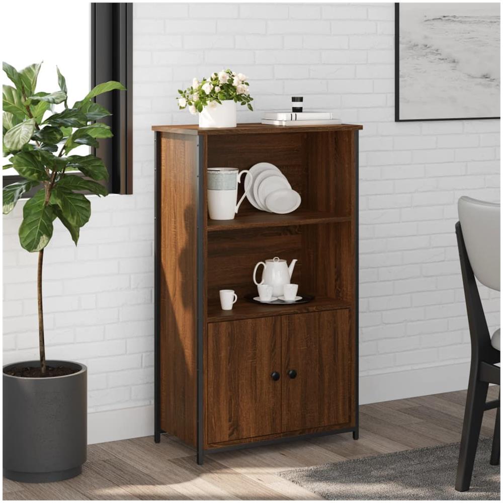 Credenza Rovere Marrone 62x32x103,5 Cm In Legno Multistrato - Foto 1