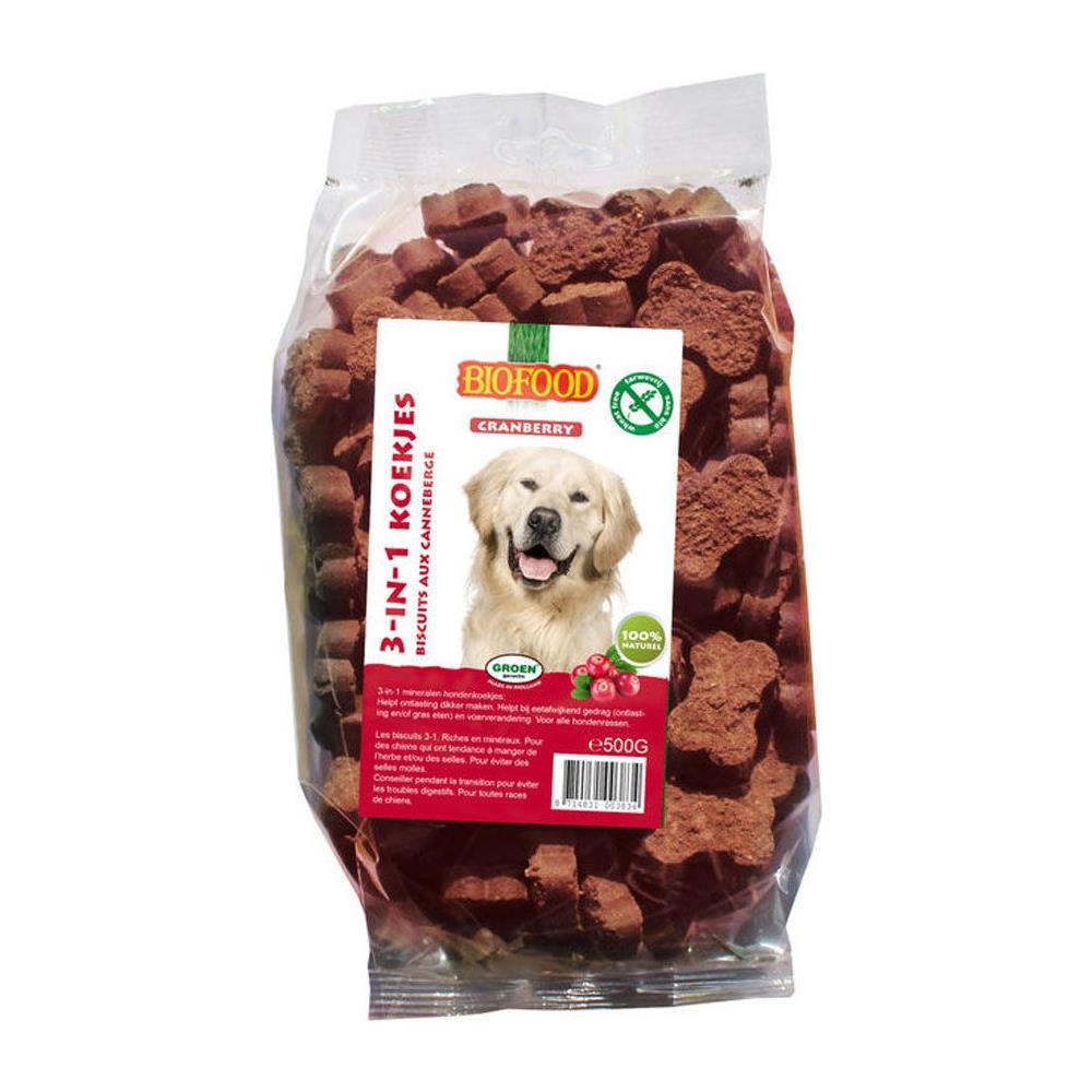 Biscotti 3 In 1 Al Mirtillo Rosso Per Cani 500g - Foto 1