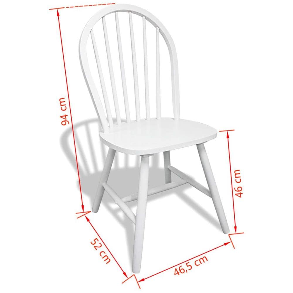 Set 2 Pz Sedia Da Tavola Arrotondata In Legno Bianca - Foto 12