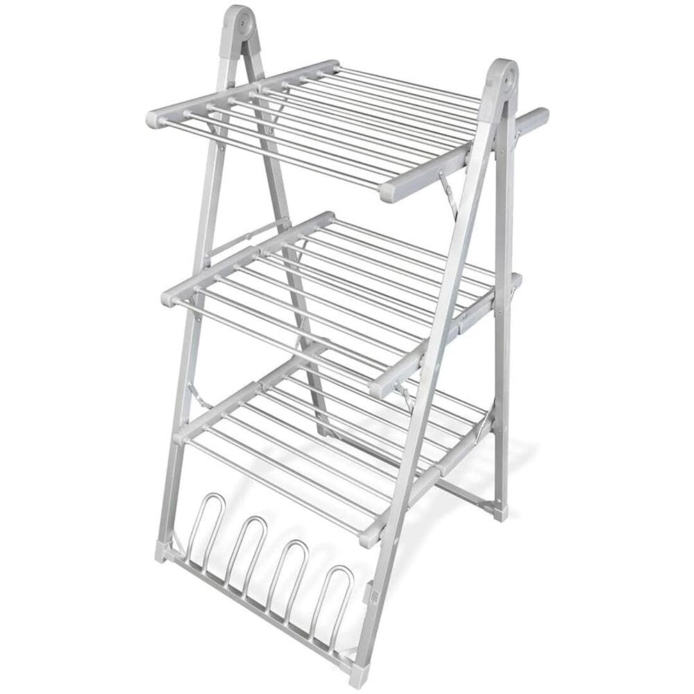 Stendibiancheria Elettrico Pieghevole in Alluminio e ABS, Grigio, 66 x 73 x 135 cm - Foto 1