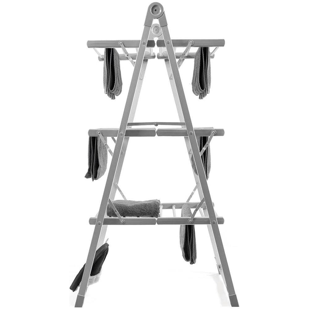 Stendibiancheria Elettrico Pieghevole in Alluminio e ABS, Grigio, 66 x 73 x 135 cm - Foto 2
