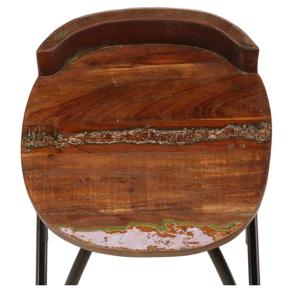 Sedie Da Bar 2 Pz In Legno Massello Di Recupero 40x40x82 Cm - Foto 7