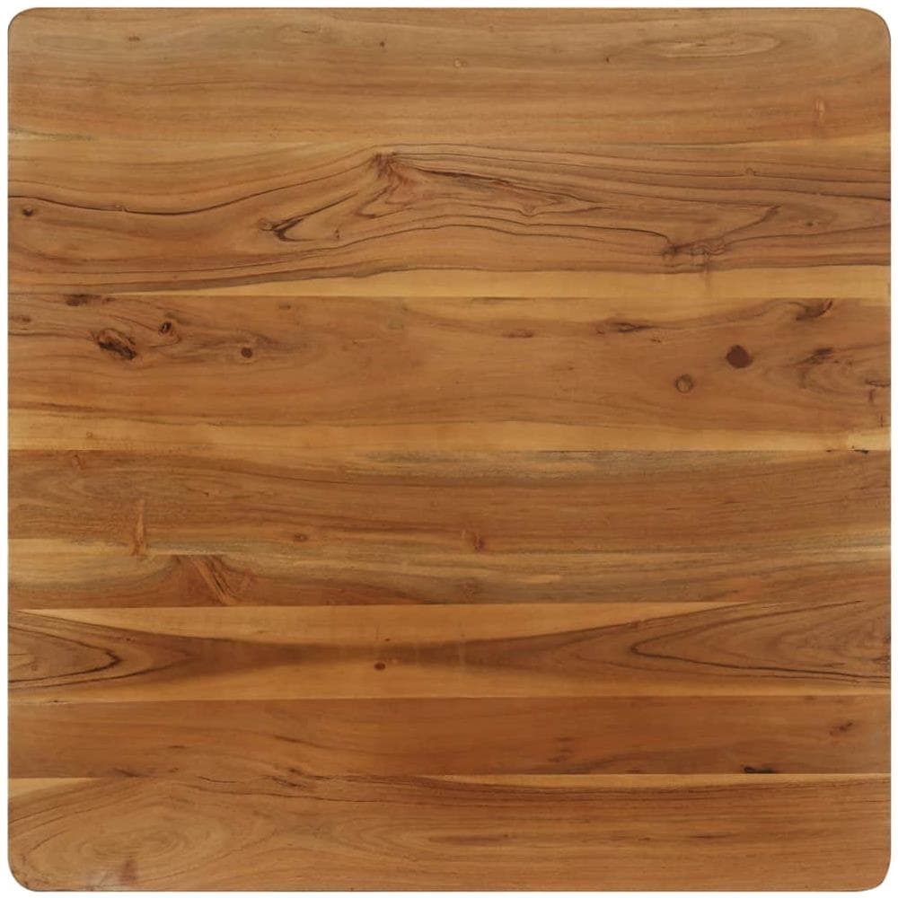 Tavolo Da Pranzo In Massello D'acacia E Acciaio 75x75x76 Cm - Foto 2