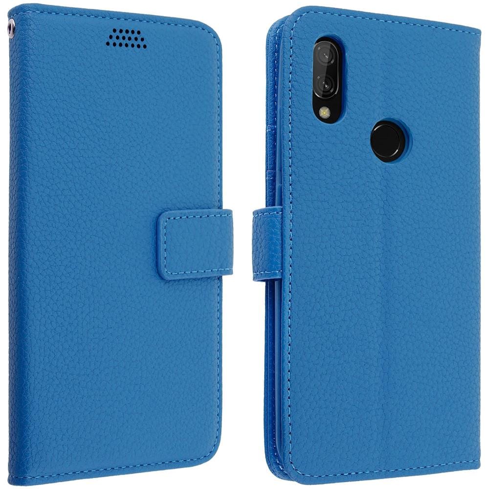 Custodia Xiaomi Redmi 7 Portafoglio Supporto Video Cover Soft Touch - Blu - Foto 1