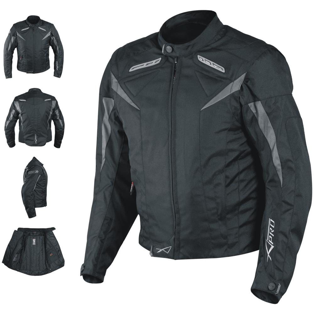 Giacca Tessuto Moto Protezioni Ce Manica Staccabile Gilet Termico Nero S - Foto 1