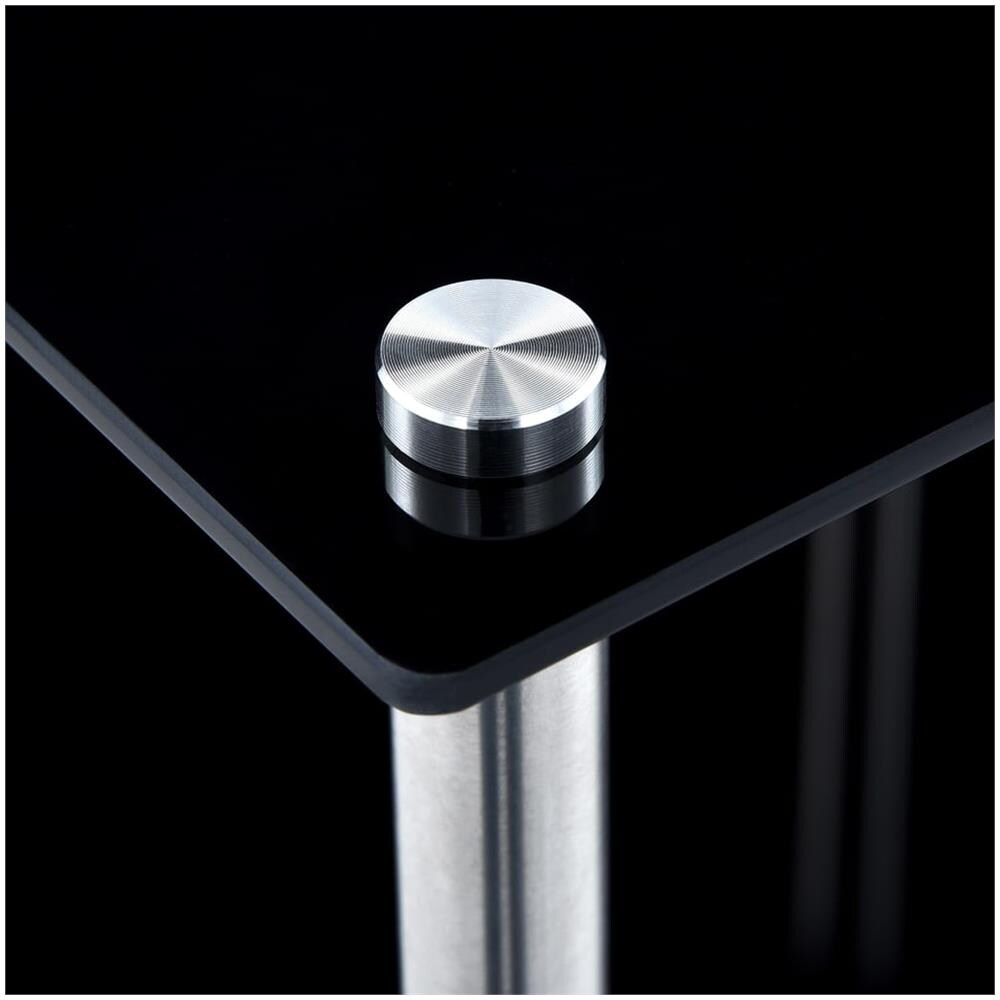 Scaffale A 2 Livelli Nero 40x40x47cm In Vetro Temperato - Foto 2