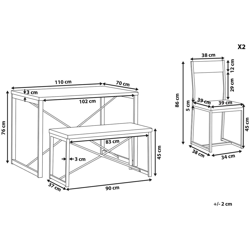 Set Da Pranzo A 4 Posti In Legno Chiaro E Nero Flixton - Foto 2