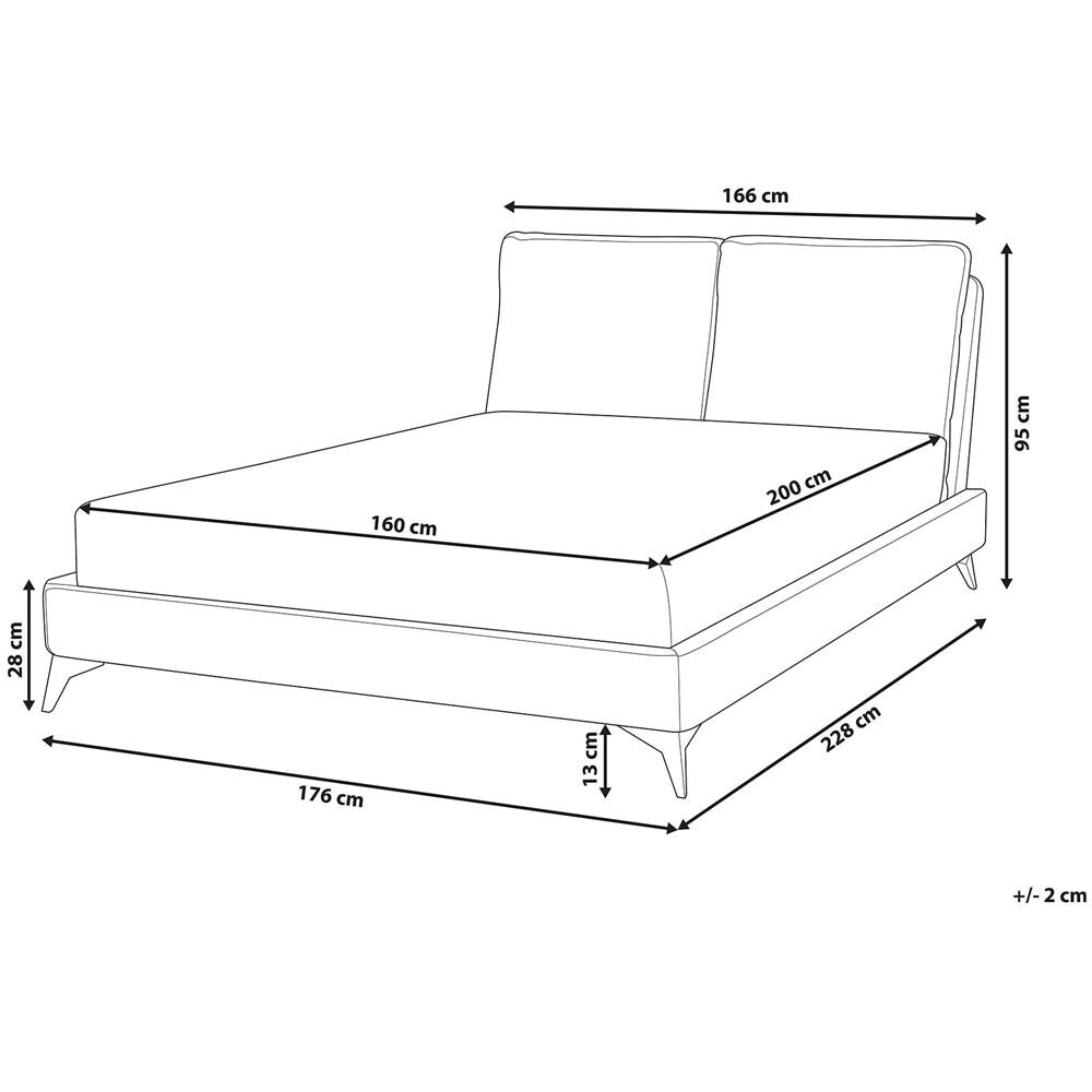 Letto Matrimoniale Moderno Grigio Scuro 160 X 200 Melle - Foto 2