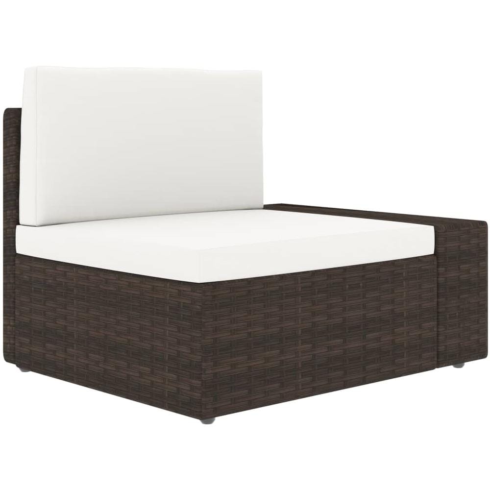 Divano Modulare a 2 Posti in Polyrattan Marrone - Foto 3