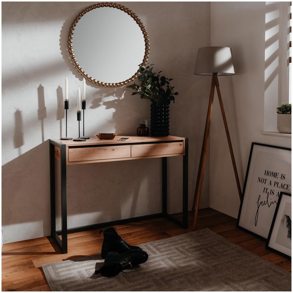 Tavolo Consolle Denver 44 Rovere Artigianale e Grigio Antracite - Foto 6