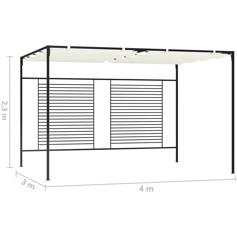 Gazebo Con Tetto Retrattile 3x4x2,3 M Crema 180 G / m - Foto 7