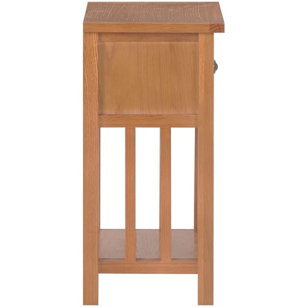 Tavolino Portariviste Con Cassetto 35x27x55 Cm Legno Di Rovere - Foto 2