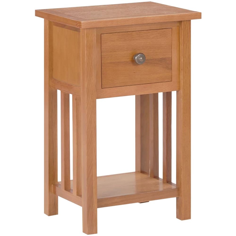 Tavolino Portariviste Con Cassetto 35x27x55 Cm Legno Di Rovere - Foto 1