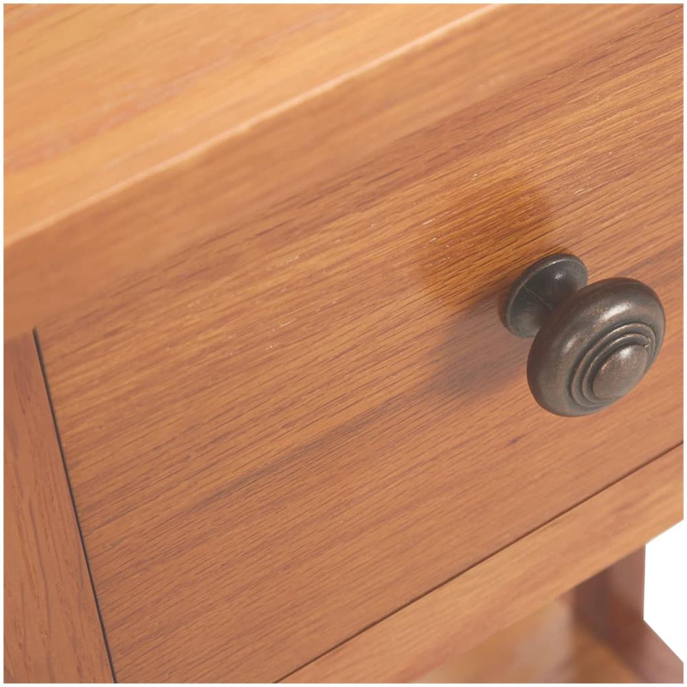 Tavolino Portariviste Con Cassetto 35x27x55 Cm Legno Di Rovere - Foto 3