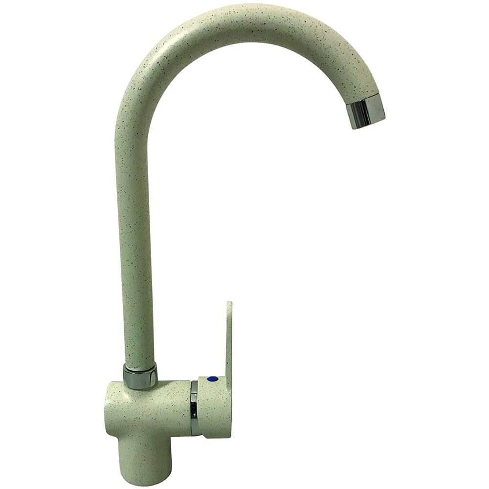 Rubinetto Mod. Posillipo Adatto Per Lavello Cucina Con Miscelatore Monocomando. Moderno E Girevole (colore Avena)  - Foto 1