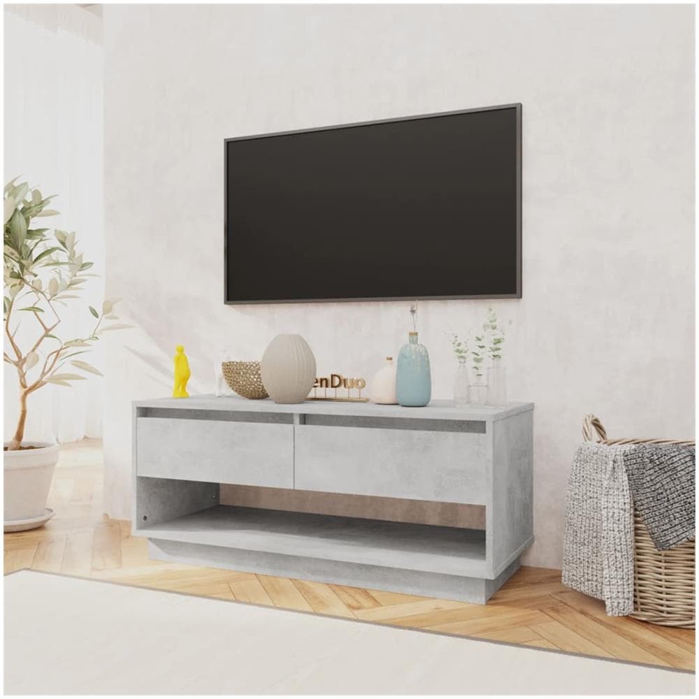 Mobile TV Grigio Cemento 102x41x44 cm in Truciolato - Foto 8