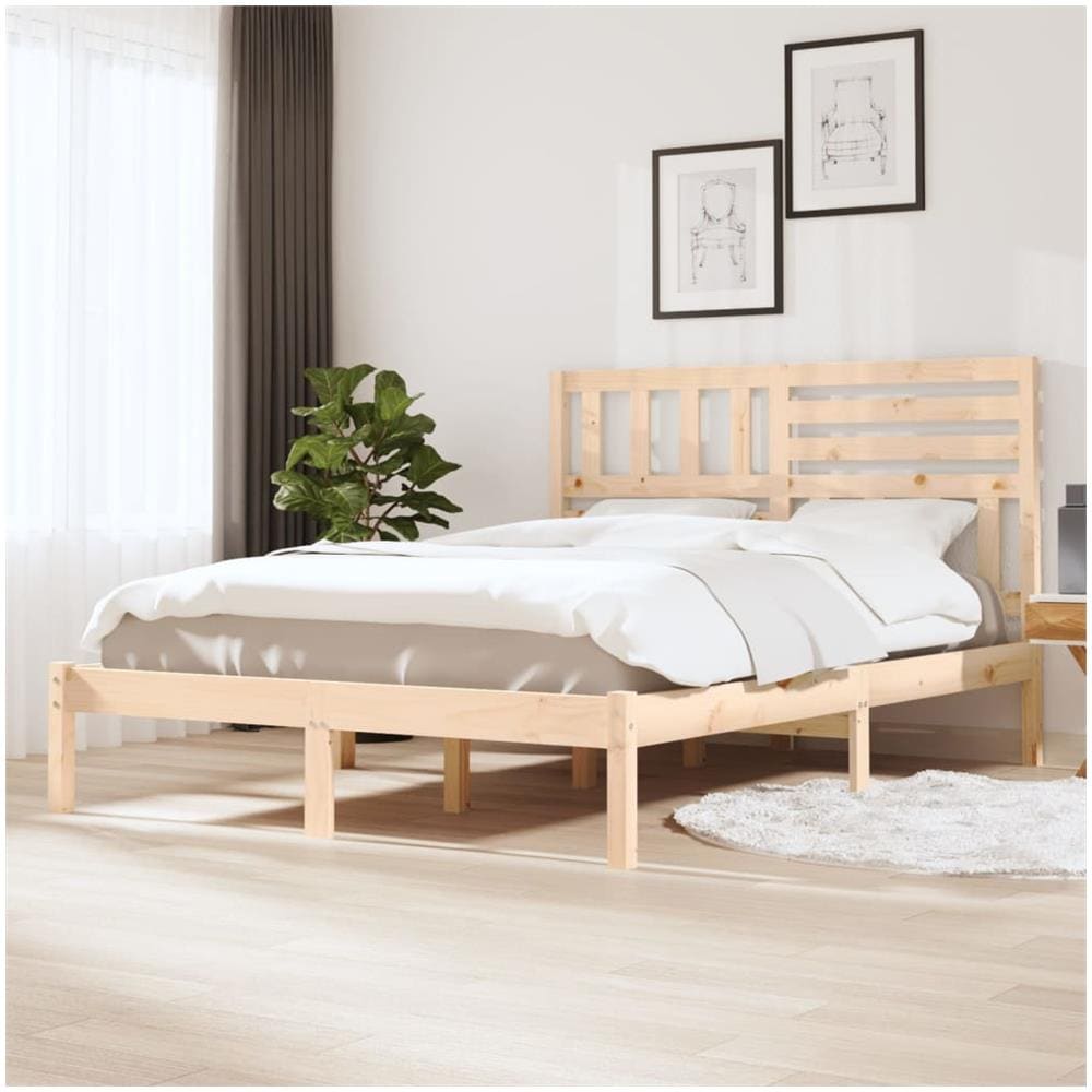 VIDAXL - Giroletto in Legno Massello Grigio 140x190 cm