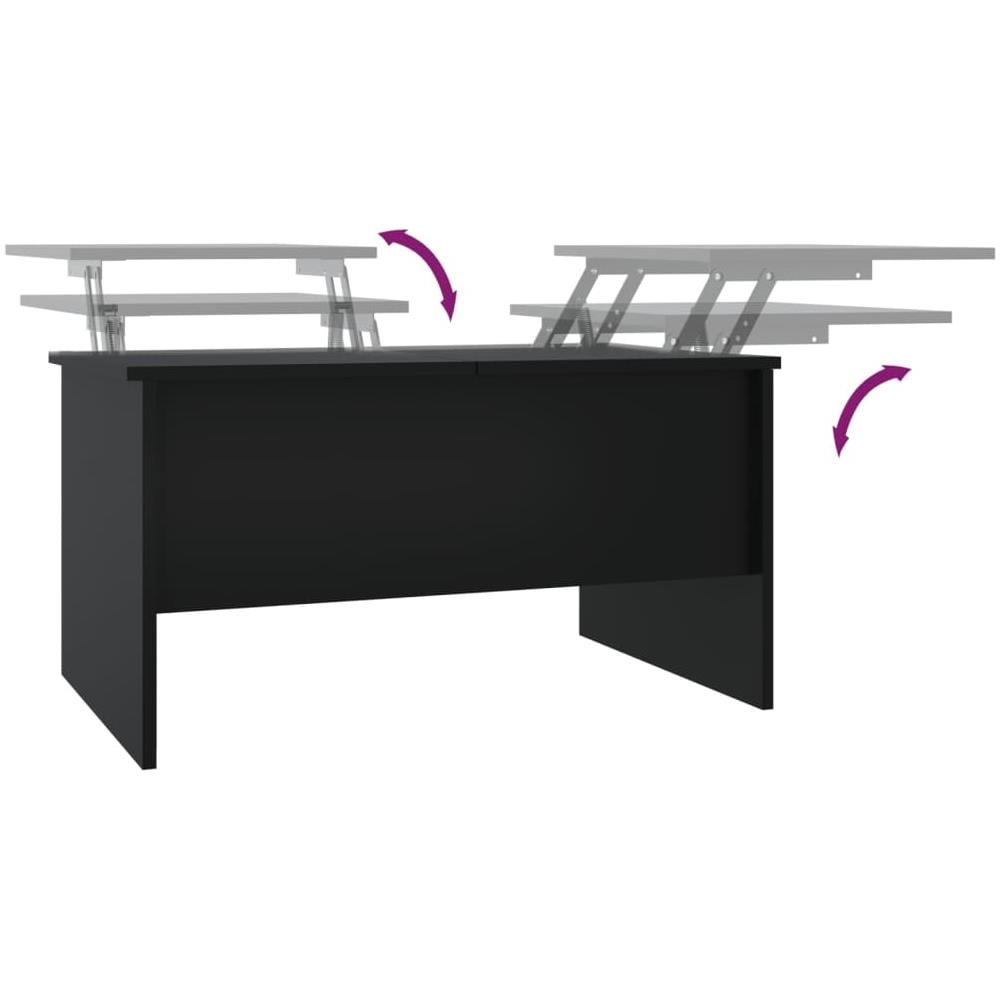 Tavolino Da Salotto Nero 80x50x42,5 Cm In Legno Multistrato - Foto 7