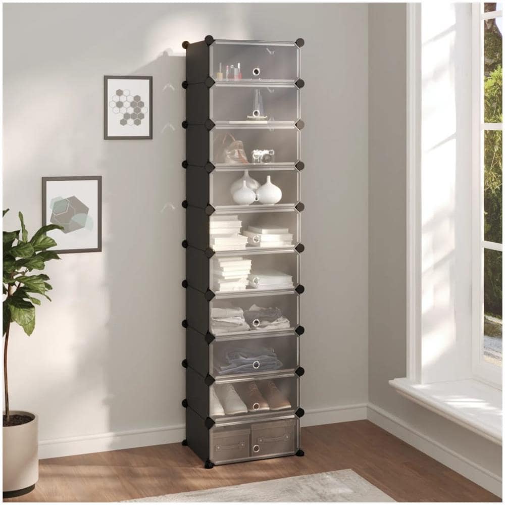 Scarpiera Nera 44x32x174 Cm In Pp - Foto 1