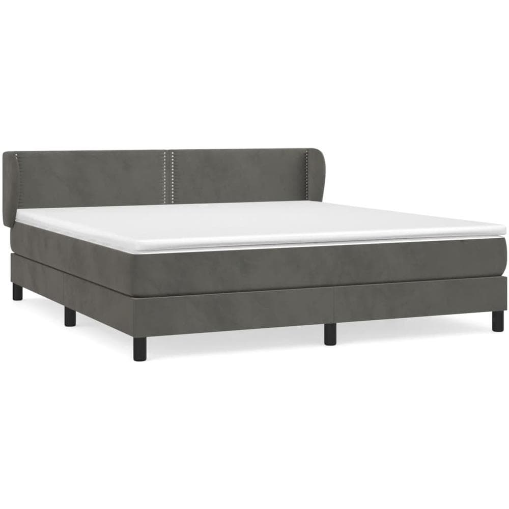 Giroletto A Molle Con Materasso Grigio Scuro 160x200 Cm Velluto - Foto 2