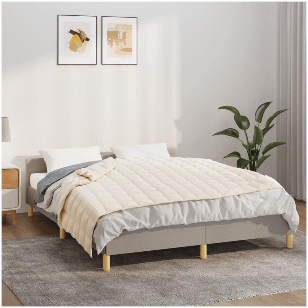 Coperta Ponderata Crema Chiaro 152x203 Cm 11 Kg Tessuto - Foto 1