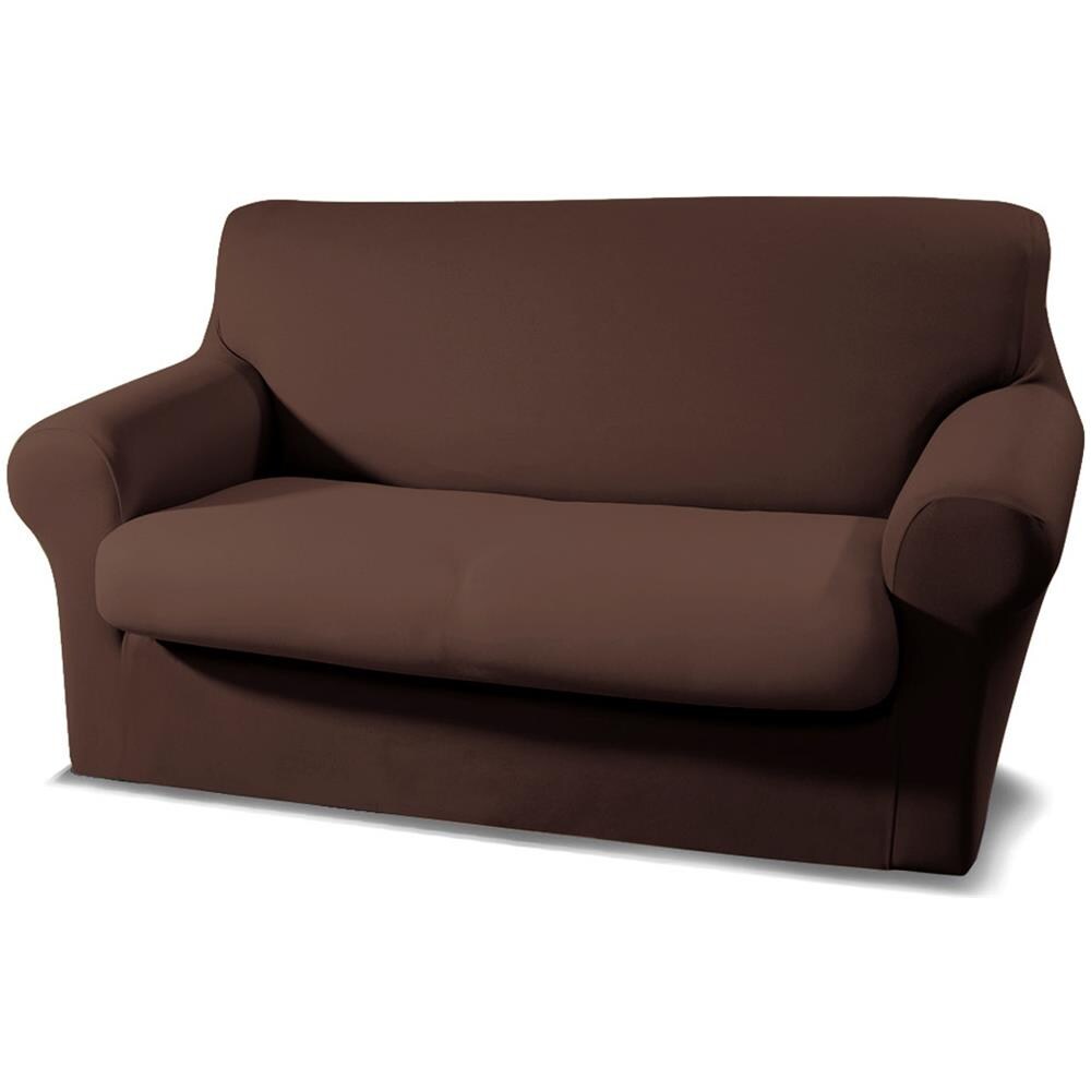 Copridivano Antimacchia Elasticizzato Protettivo Impermeabile Genius Tinta Unita 2 Posti Marrone 1013 - Foto 1