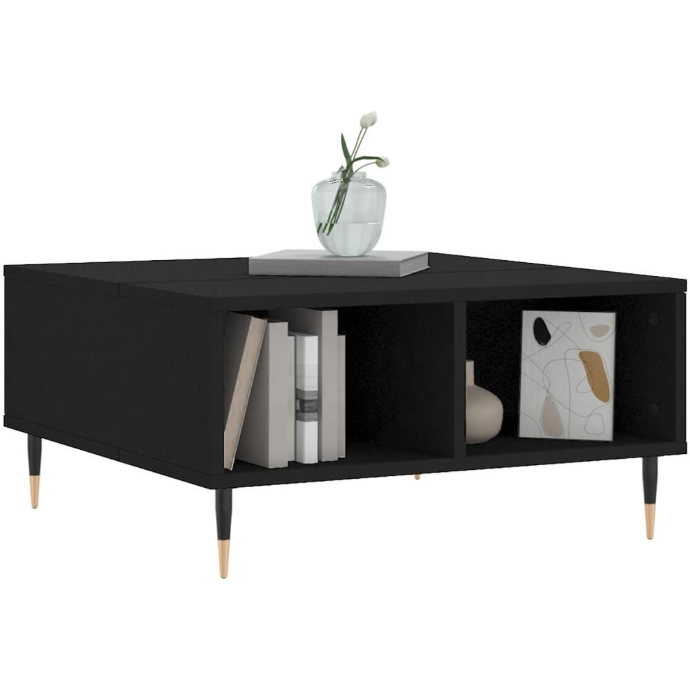 Tavolino Da Salotto Nero 60x60x30 Cm In Legno Multistrato - Foto 3