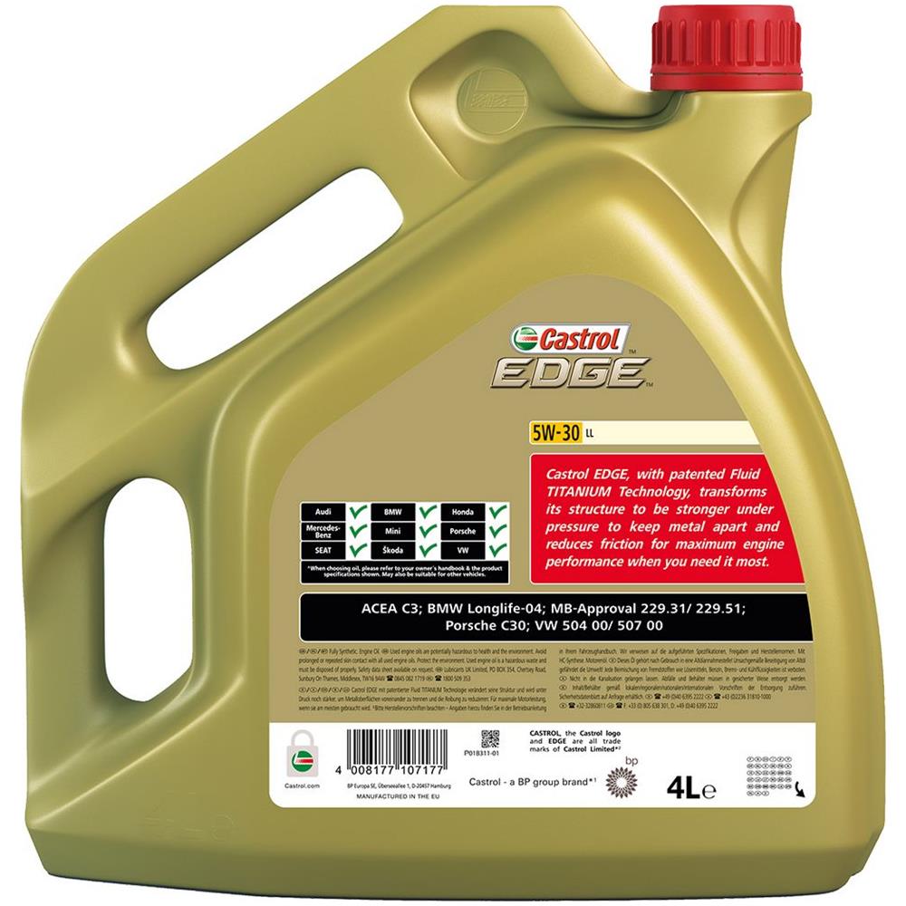 Olio Motore Lubrificante Auto Edge 5w30 Ll Long Life Titanium 4l - Foto 2