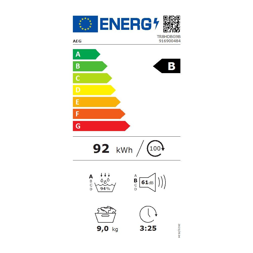 Series 8000 TR8HDBG9B asciugatrice Libera installazione Caricamento frontale 9 kg Bianco - Foto 3