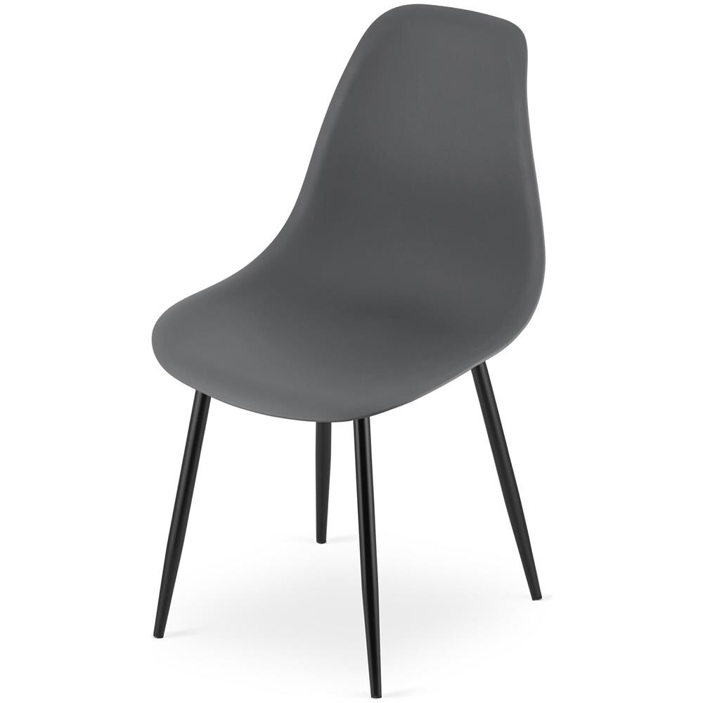 WAT Sedia da scrivania moderna grigio scuro con gambe in metallo nero - Foto 2