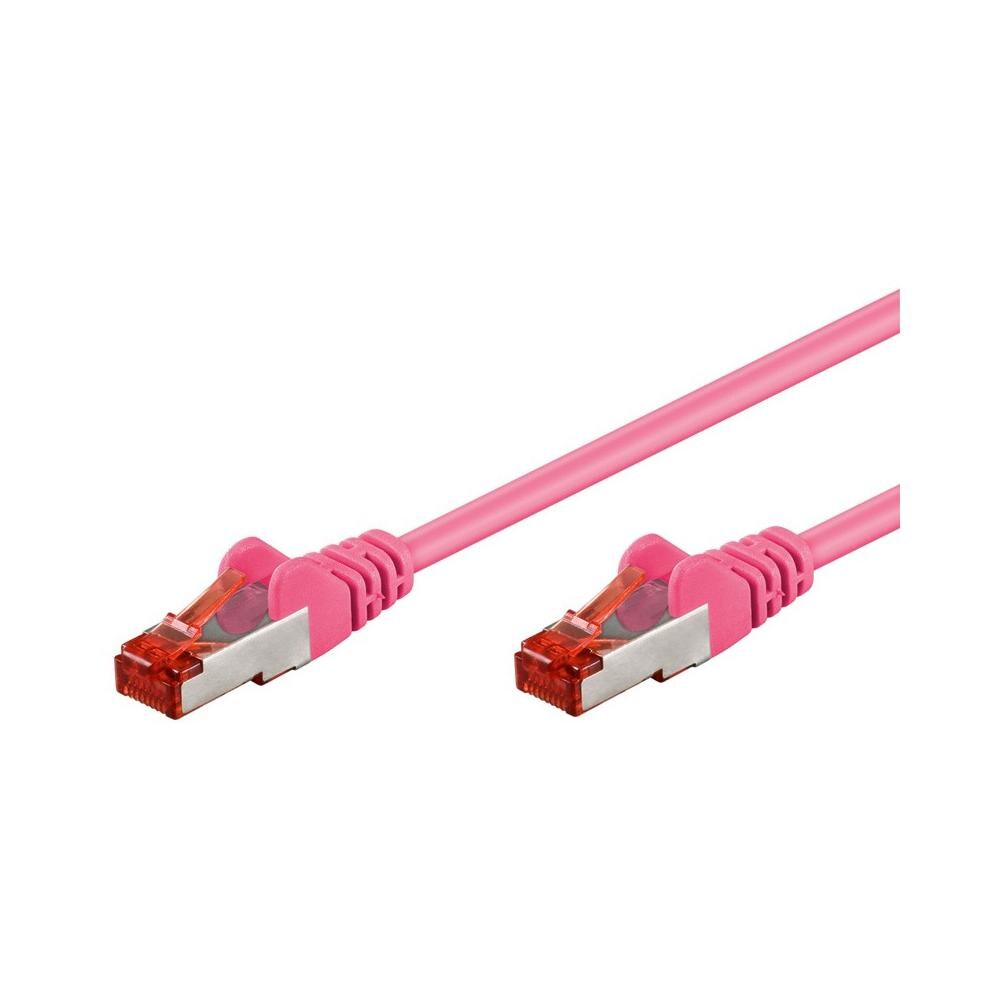 ICOC CCA6F-020-PK - Cavo di rete Patch in CCA Schermato Cat. 6 Rosa F / UTP 2 m Bulk - Foto 1