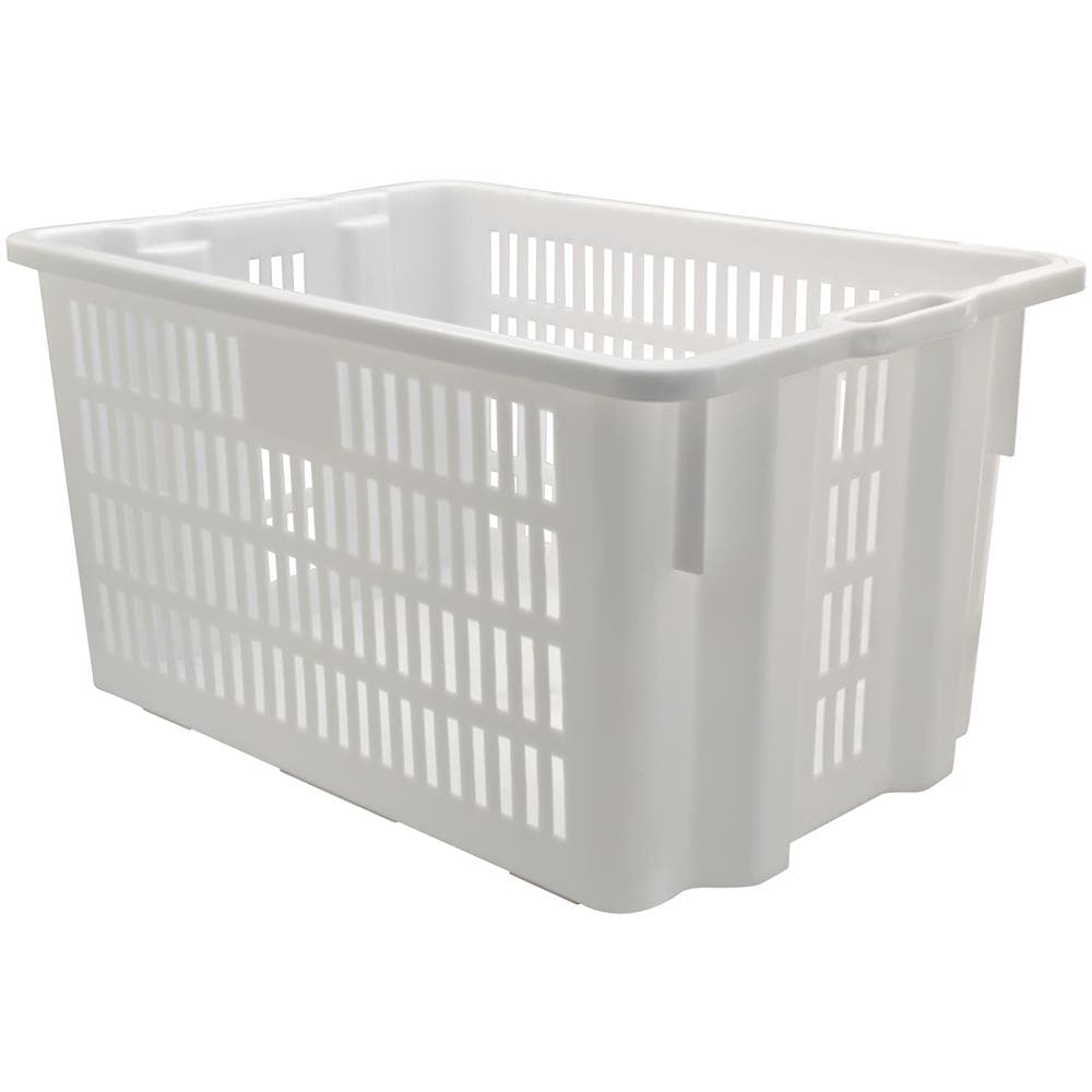 Cesta Per Pane - Cassa Traforata In Plastica Per Alimenti Sovrapponibile E Impilabile 65 Litri Con Manici- Bianco Neutro - Foto 1