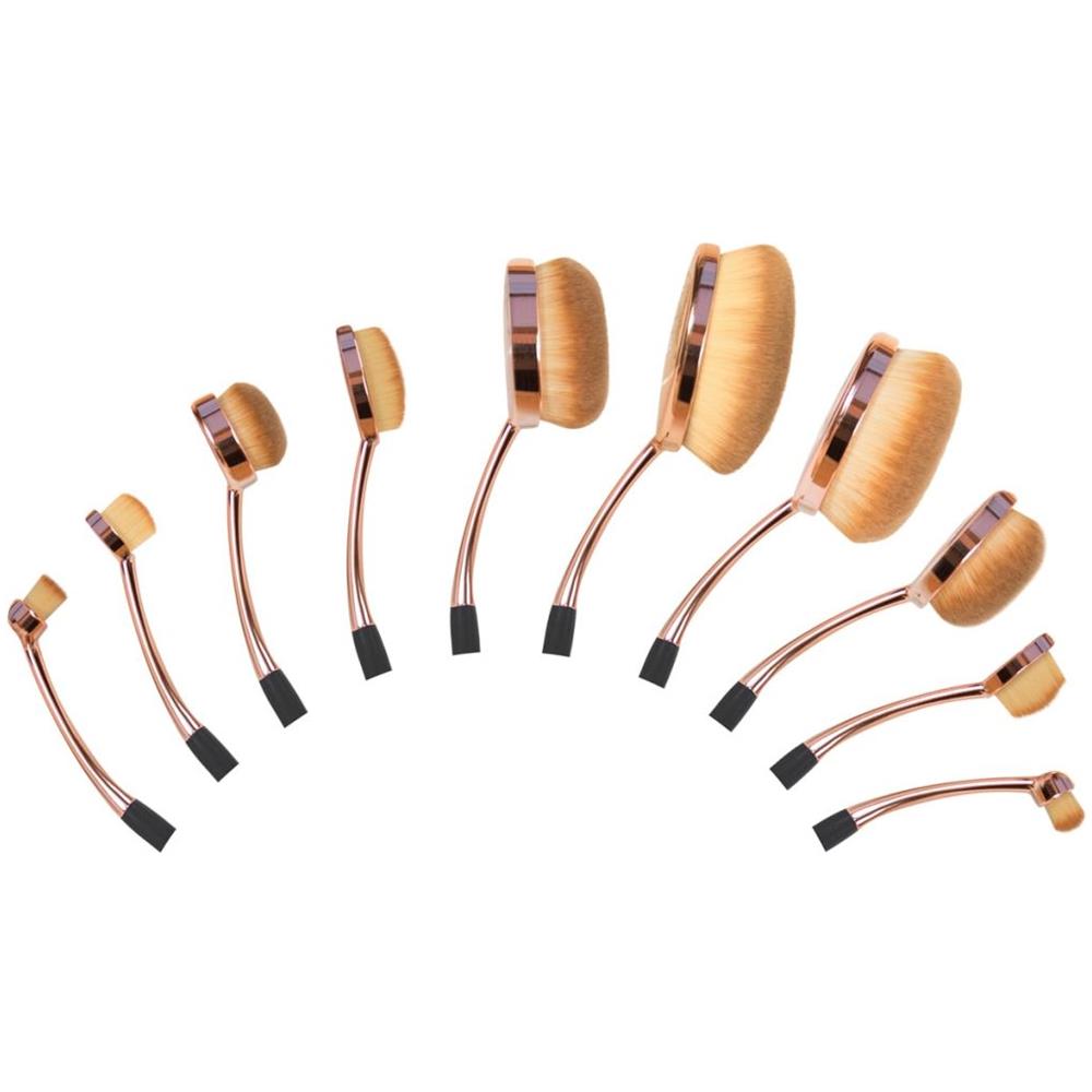 10 Pz Set Di Pennelli Da Trucco Ovali Brch - Foto 1