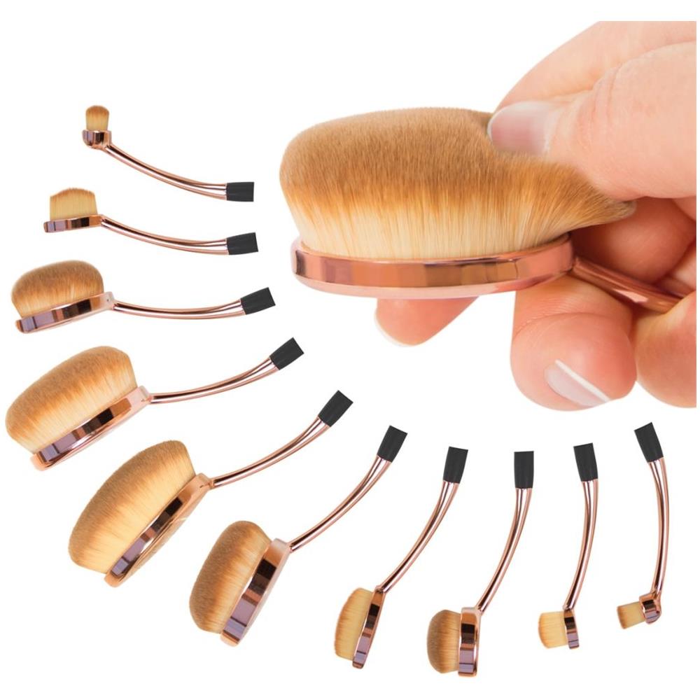 10 Pz Set Di Pennelli Da Trucco Ovali Brch - Foto 2