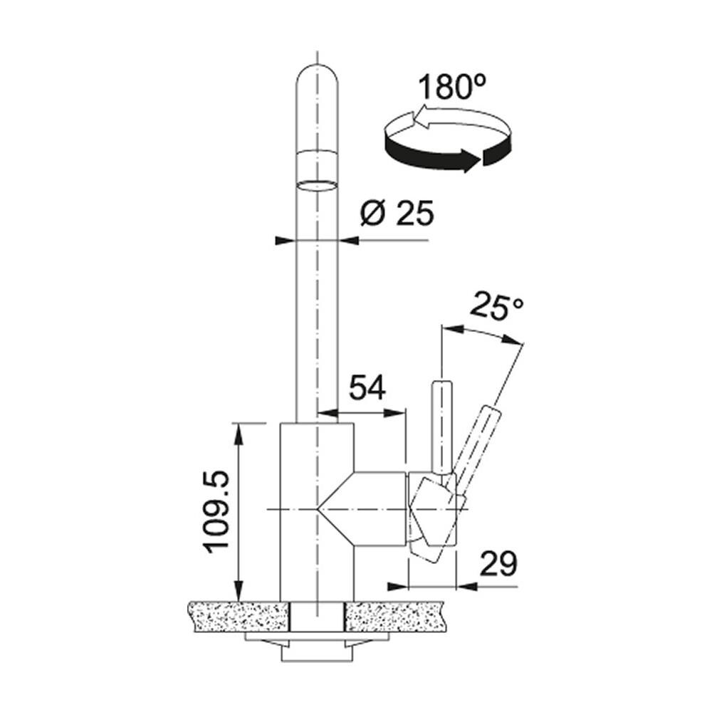 Miscelatore Monocomando Kubus Colore Inox Satinato - Foto 6