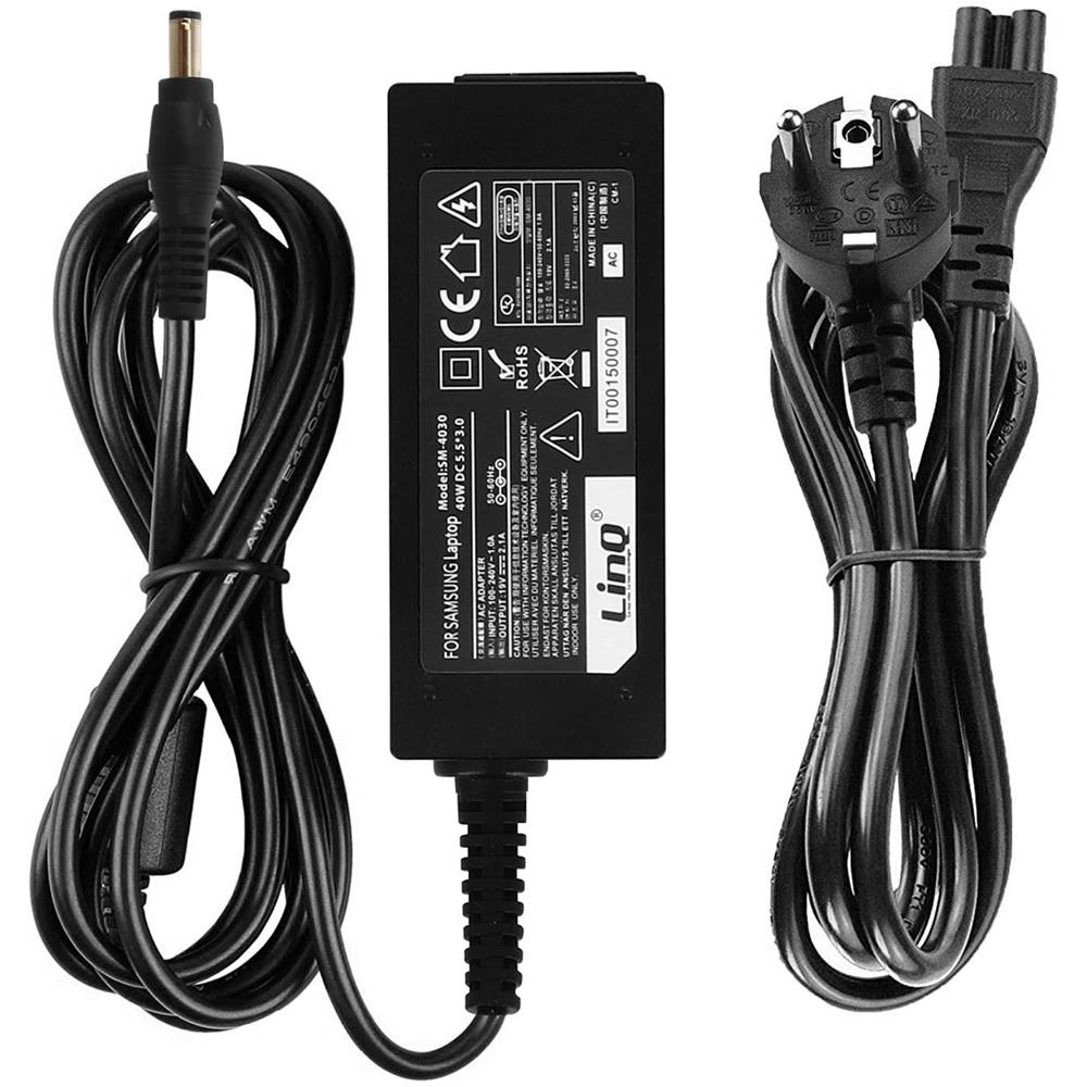 Caricabatterie Per Pc Samsung 40w Con Punta Da 5,5 X 3,0 Mm Nero - Foto 1
