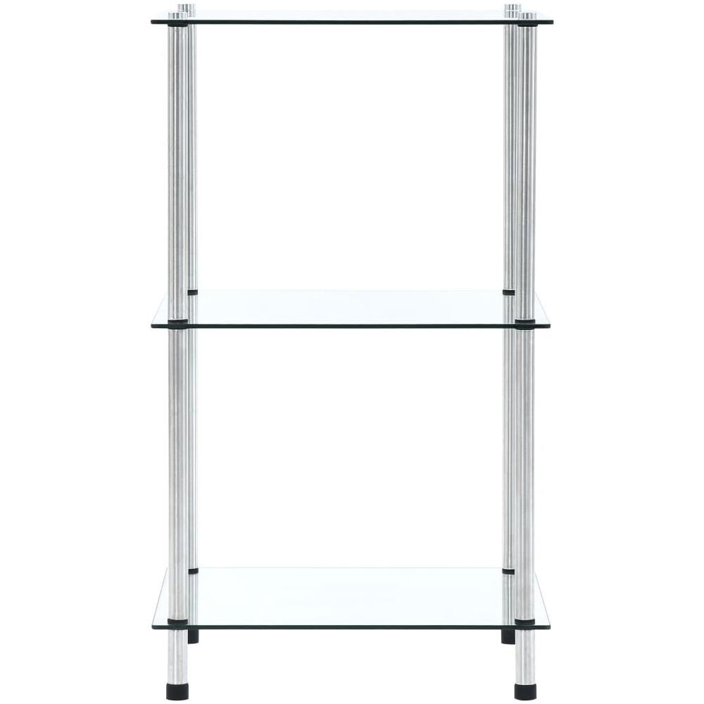 Scaffale a 3 Livelli Trasparente 40x40x67cm in Vetro Temperato - Foto 2