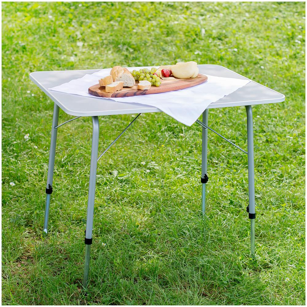 Tavolo Da Campeggio Regolabile In Altezza 80x60x68 Cm - Grigio - Foto 5