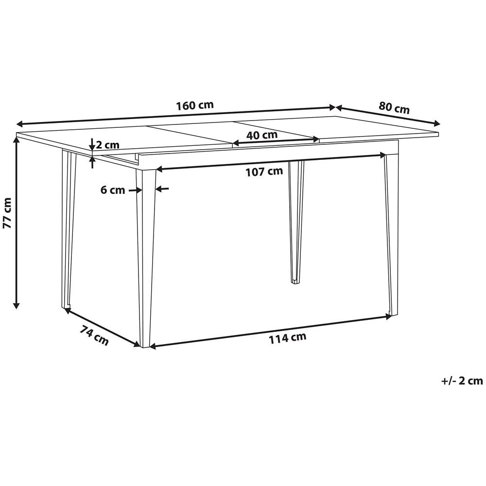 Tavolo Da Pranzo Allungabile Nero 120/160 X 80 Cm Norley - Foto 2
