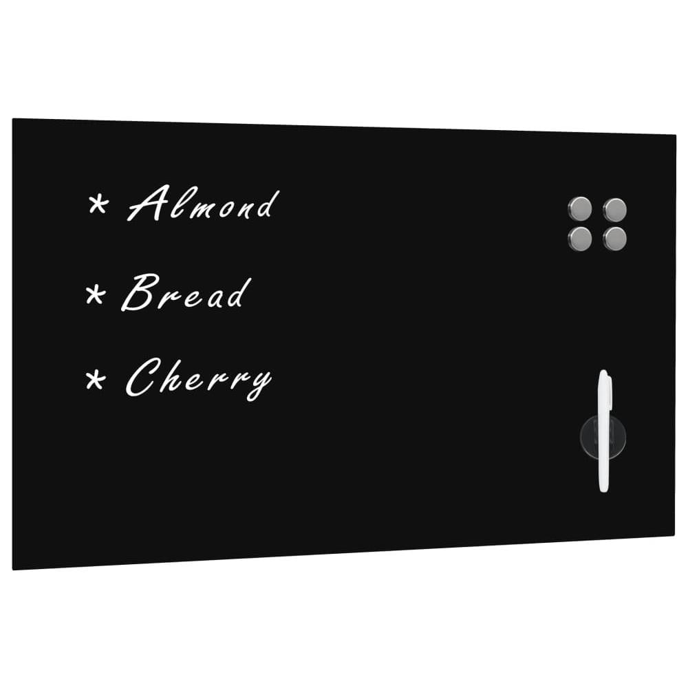 Lavagna Magnetica A Parete In Vetro 100x60 Cm Nera - Foto 1