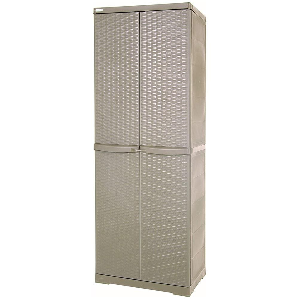 Armadio Da Esterno Tortora Portascope 6224-21 - Mobili Multiuso Rattan Line 65x45x180 Cm - Foto 1
