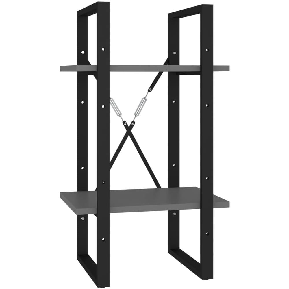 Libreria a 2 Ripiani Grigia 40x30x70 cm in Legno Multistrato - Foto 2