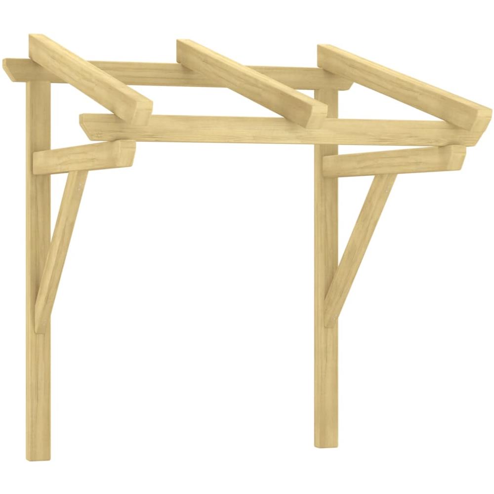 Pensilina per Porta 100x100x80 cm Pino Massello Impregnato - Foto 2