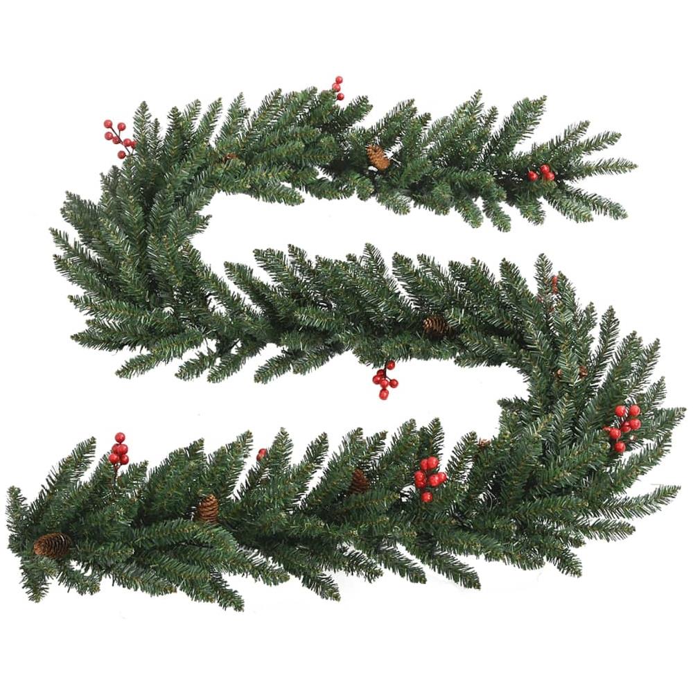 Alberi di Natale Artificiali 2 pz con Corona, Ghirlanda e LED - Foto 7