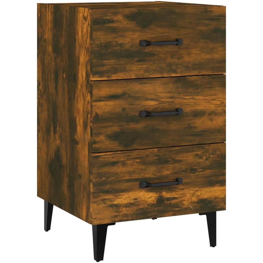 Comodino Rovere Fumo 40x40x66 Cm In Legno Multistrato - Foto 1