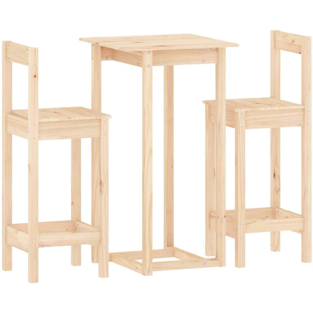 Set Da Bar 3 Pz In Legno Massello Di Pino - Foto 2