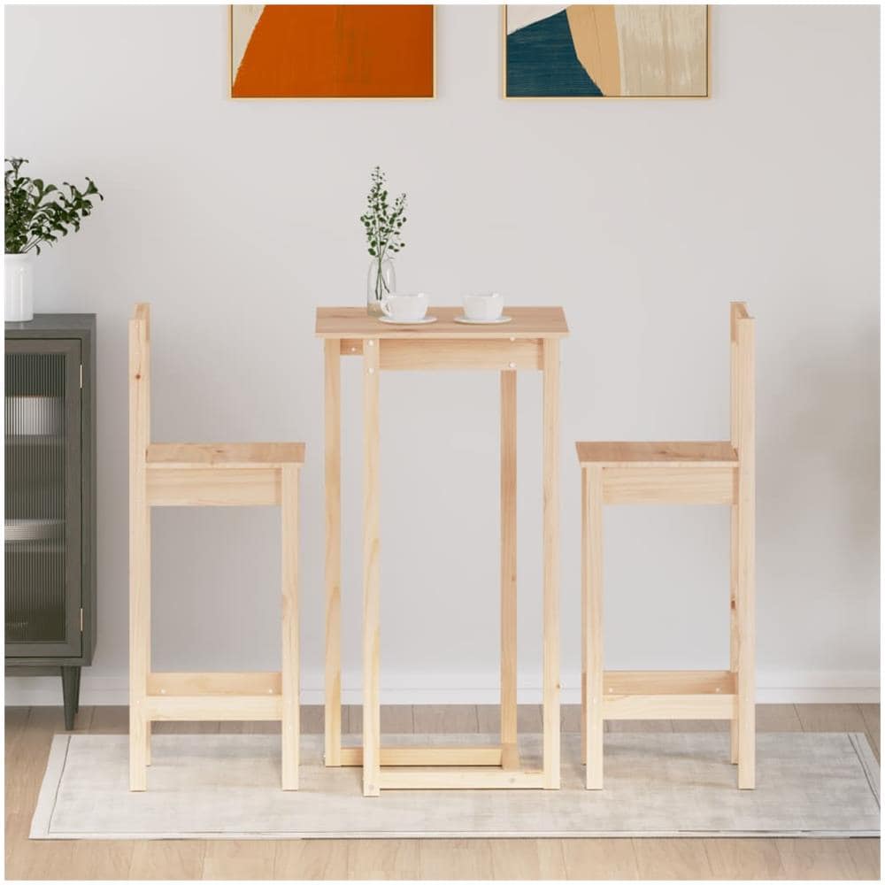 Set Da Bar 3 Pz In Legno Massello Di Pino - Foto 3