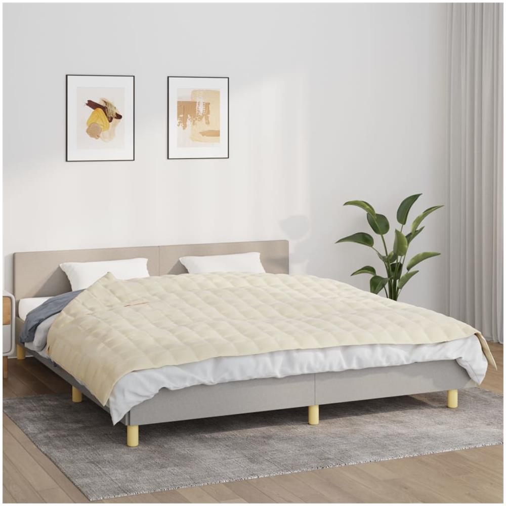 Coperta Ponderata Crema Chiaro 155x220 cm 11 kg Tessuto - Foto 1